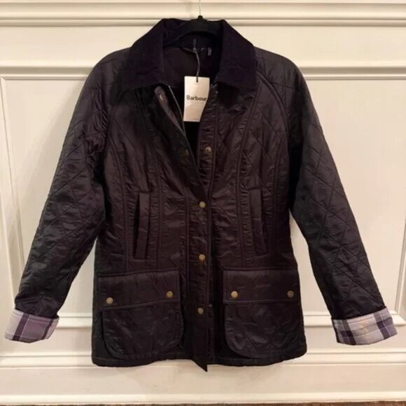 Barbour Beadnell Black Polarquilt Jacket - Size 6 - NWT - Picture 3 of 8